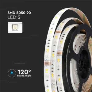 LED лента /комплект/ 15W/M RGB+3IN1 IP65 VT-5050-90 V-TAC ролка 5 метра | Rotozoom