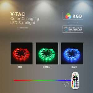 LED лента /комплект/ 15W/M RGB+3IN1 IP65 VT-5050-90 V-TAC ролка 5 метра | Rotozoom