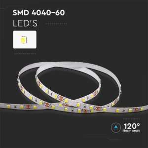 LED лента 8W/M 6400K IP20 12V VT-4040-60 V-TAC ролка 5 метра | Rotozoom