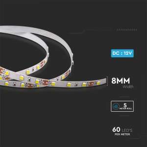 LED лента 8W/M 6400K IP20 12V VT-4040-60 V-TAC ролка 5 метра | Rotozoom