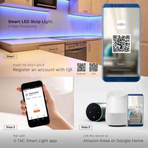 LED лента SMART RGB 36W/M IP68 VT-55-60 V-TAC ролка 5 метра | Rotozoom