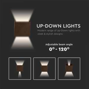 LED стенна лампа 20W 3000K VT-11120 V-TAC кафява | AVStore