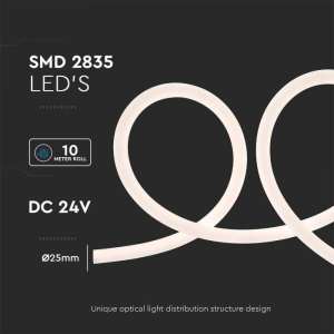 LED лента флекс 4000К 12W/M IP20 24V VT-551 V-TAC ролка 10 метра | Rotozoom