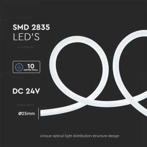 LED лента флекс 6500K 12W/M IP20 24V VT-551 V-TAC ролка 10 метра | Rotozoom