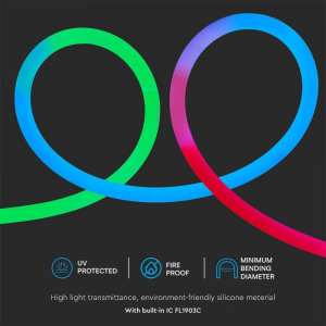 LED лента RGB флекс 10W/M IP20 24V VT-561 V-TAC ролка 10 метра | Rotozoom