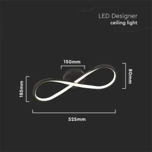 LED плафон 24W 3000K VT-7789 V-TAC черен | Rotozoom