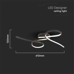 LED плафон 24W 3000K VT-7791 V-TAC черен | AVStore