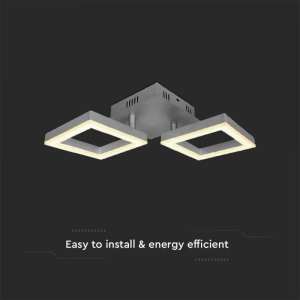 LED плафон квадратен 37W 3000K VT-7786 V-TAC сив | AVStore