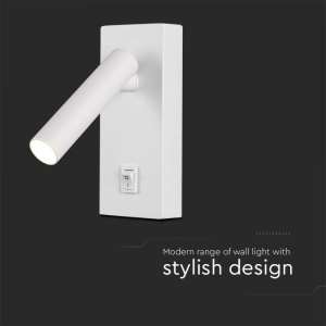 LED стенна лампа 2W 4000K VT-402 V-TAC бяла | AVStore