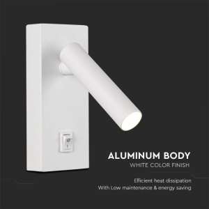 LED стенна лампа 2W 4000K VT-402 V-TAC бяла | AVStore