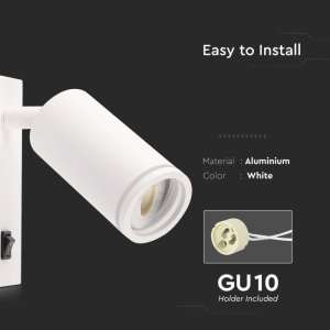 LED стенно осветително тяло GU10 VT-429 V-TAC бяло | Rotozoom
