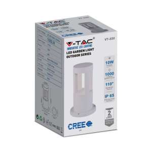 LED градинска лампа 10W 6400K VT-830 V-TAC бяла 25 см | Rotozoom