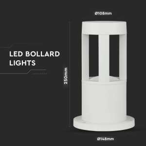 LED градинска лампа 10W 6400K VT-830 V-TAC бяла 25 см | Rotozoom