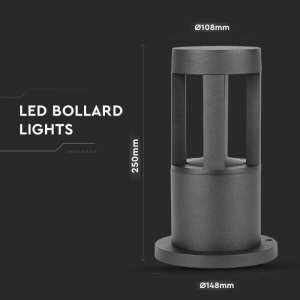 LED градинска лампа 10W 6400K VT-830 V-TAC черна 25 см | AVStore