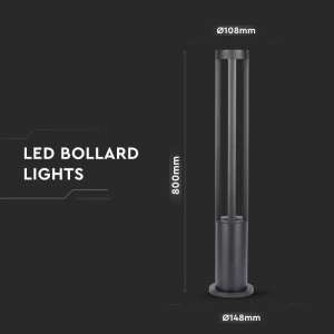 LED градинска лампа 10W 6400K VT-820 V-TAC черна 80 см | AVStore