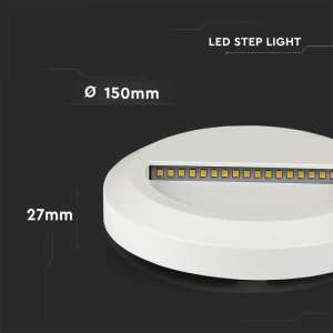 LED лампа за стъпала 2W 3000K VT-1142 V-TAC кръгла бяла | AVStore