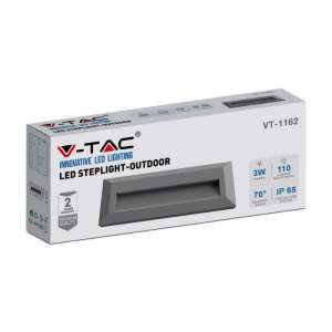 LED лампа за стъпала 3W 3000K VT-1162 V-TAC сива | AVStore