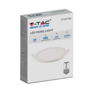 LED панел 6W 6400K V-TAC VT-607 12см | Rotozoom