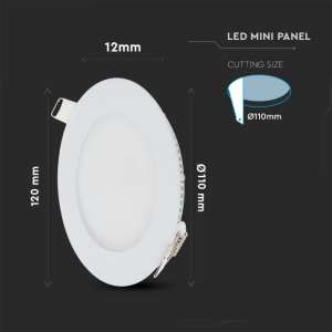 LED панел 6W 6400K V-TAC VT-607 12см | Rotozoom