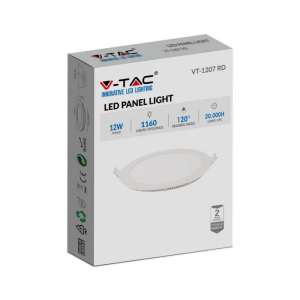 LED панел 12W 2700K V-TAC VT-1207 17см | Rotozoom