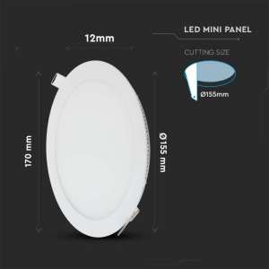 LED панел 12W 6400K V-TAC VT-1207 17см | AVStore