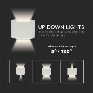 LED стенна лампа 5W 3000K VT-756 V-TAC бяла кръгла | AVStore