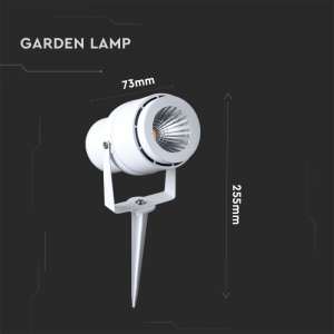 LED градинска лампа 12W 3000К VT-857 V-TAC бяла | AVStore