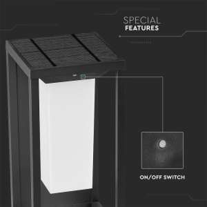 LED соларна стенна лампа със сензор за движение 2W 3000K VT-77 V-TAC сива | Rotozoom