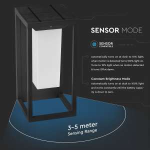 LED соларна стенна лампа със сензор за движение 2W 3000K VT-77 V-TAC сива | Rotozoom