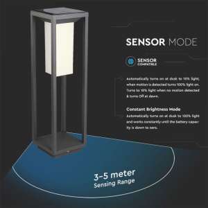 LED соларна стенна лампа със сензор за движение 2W 3000K VT-66 V-TAC сива | AVStore