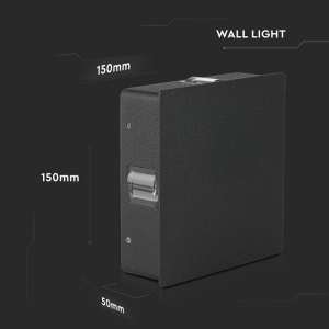 LED стенна лампа 4W 3000К VT-704 V-TAC чернаквадратна | AVStore