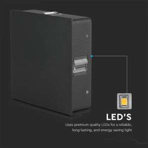 LED стенна лампа 4W 3000К VT-704 V-TAC чернаквадратна | AVStore