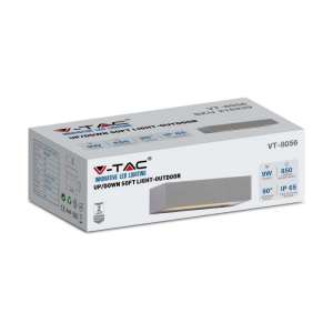 LED стенна лампа 9W 4000K VT-8056 V-TAC сива 17 см | AVStore