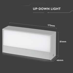 LED стенна лампа 9W 4000K VT-8056 V-TAC сива 17 см | AVStore