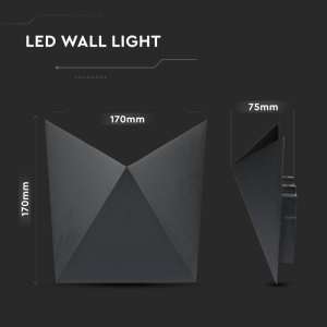 LED стенна лампа 5W 3000К VT-825 V-TAC черна | AVStore