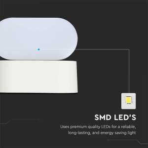 LED стенна лампа 5W 3000K VT-816 V-TAC бяла | AVStore