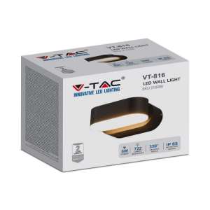 LED стенна лампа 5W 3000K VT-816 V-TAC черна | AVStore