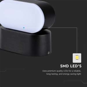 LED стенна лампа 5W 3000K VT-816 V-TAC черна | AVStore