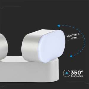 LED стенна двойна лампа 10W 3000K VT-814 V-TAC бяла | Rotozoom