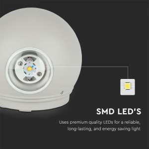 LED стенна лампа 4W 4000К VT-836 V-TAC сива | AVStore