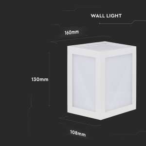 LED стенна лампа 12W 4000K VT-822 V-TAC бяла | AVStore