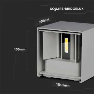 LED стенна лампа 11W 3000К VT-759-12 V-TAC сива | AVStore