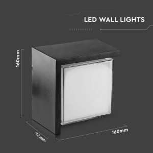LED стенна лампа 12W 4000K VT-827 V-TAC черна квадратна | Rotozoom
