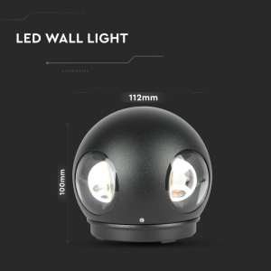LED стенна лампа 4W 3000К VT-834 V-TAC черна | AVStore