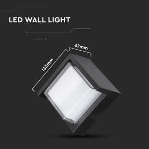 LED стенна лампа 7W 3000K VT-831 V-TAC черна квадратна | AVStore