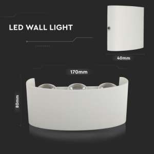 LED стенна лампа 5W 3000К VT-846 V-TAC бяла | AVStore