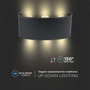 LED стенна лампа 5W 3000К VT-846 V-TAC черна | AVStore