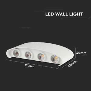 LED стенна лампа 7W 4000K VT-848 V-TAC бяла | Rotozoom