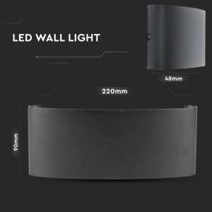 LED стенна лампа 7W 3000К VT-848 V-TAC черна | AVStore