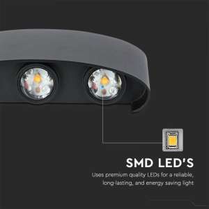 LED стенна лампа 7W 3000К VT-848 V-TAC черна | AVStore